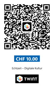 Twint QR Code to donate CHF 10.- to Echtzeit.